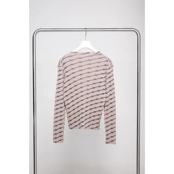 Balenciaga Brown BB Monogram Long Sleeve Top Viscose/Polyester - Picture 2 of 3